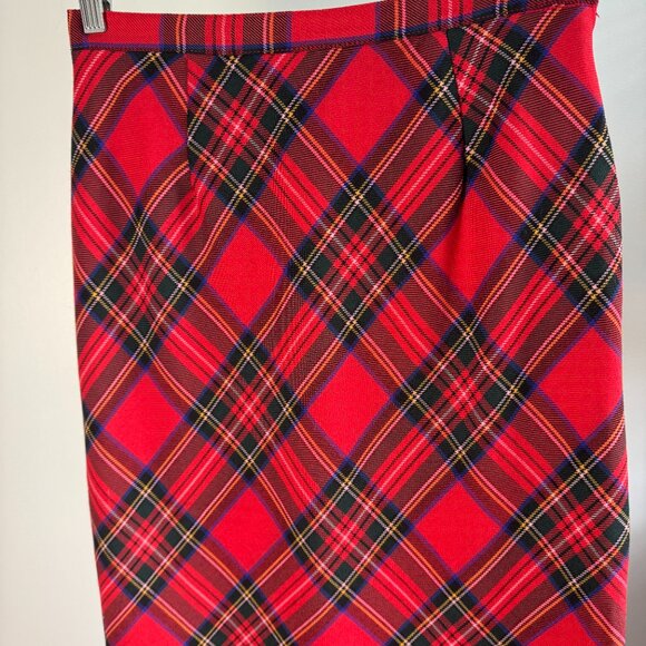 Vintage Red Plaid Maxi Skirt - Size M - Picture 7 of 9